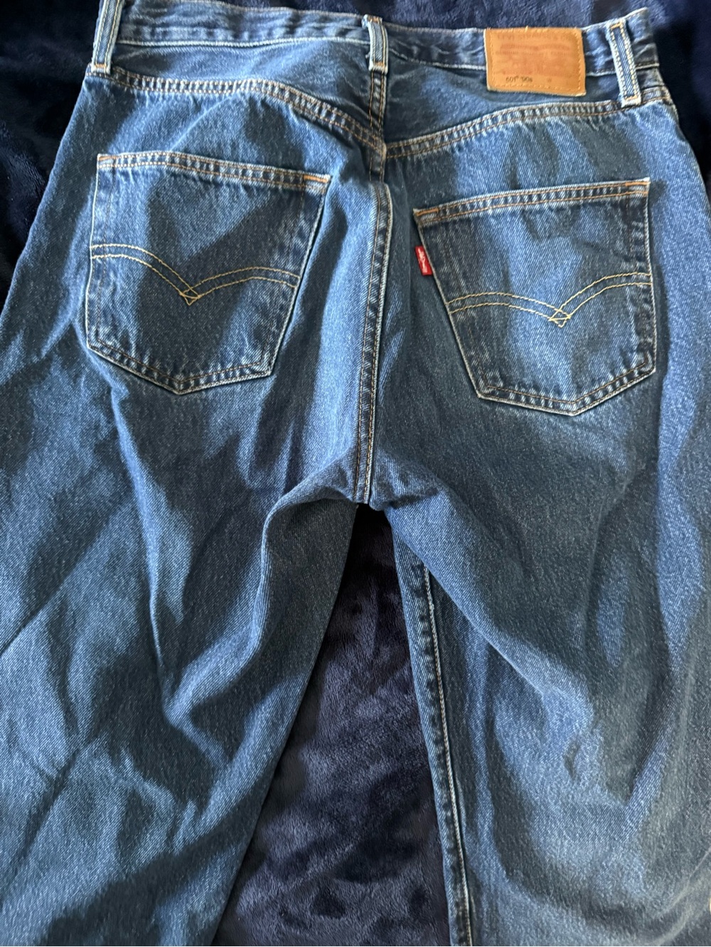 Levi's 501 Big E button fly Women’s Blue Denim Jeans - Classic Straight Fit - Picture 7 of 10